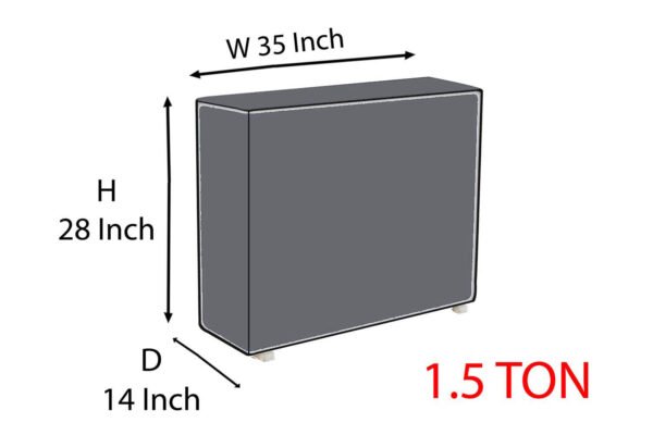 Waterproof 1 Ton Split AC Cover Set Indoor Outdoor Unit Suitable for All Brands Gray - Image 4