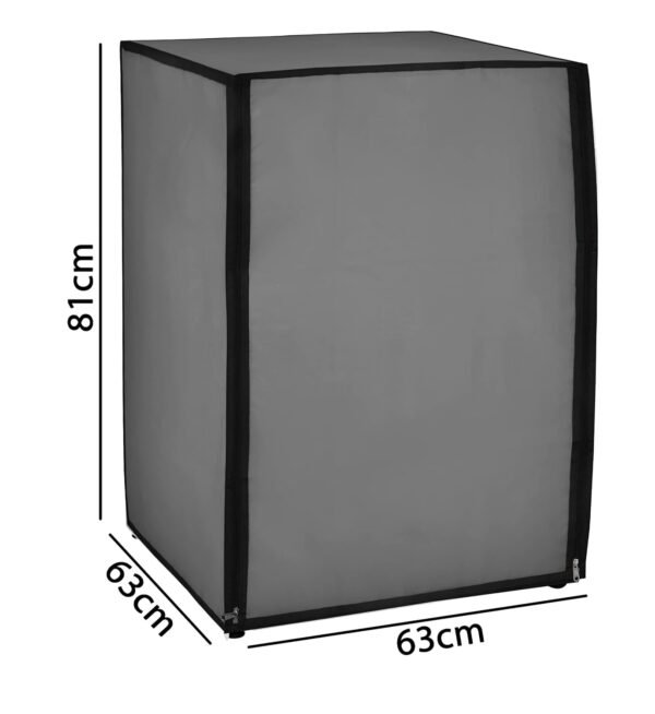 Front Load Washing Machine Cover 8kg, Universal Fit for All Brands Grey - Image 3