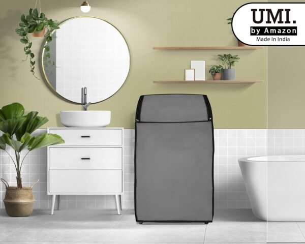 Top Load Washing Machine Cover 8kg Waterproof Fit for All Brands Gray - Image 2