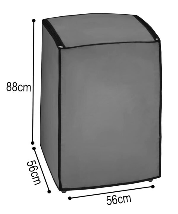 Top Load Washing Machine Cover 8kg Waterproof Fit for All Brands Gray - Image 4