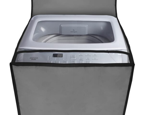 Top Load Washing Machine Cover 8kg Waterproof Fit for All Brands Gray - Image 6